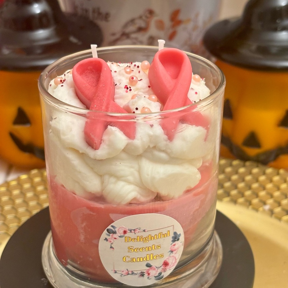 Pink Ribbon Candle